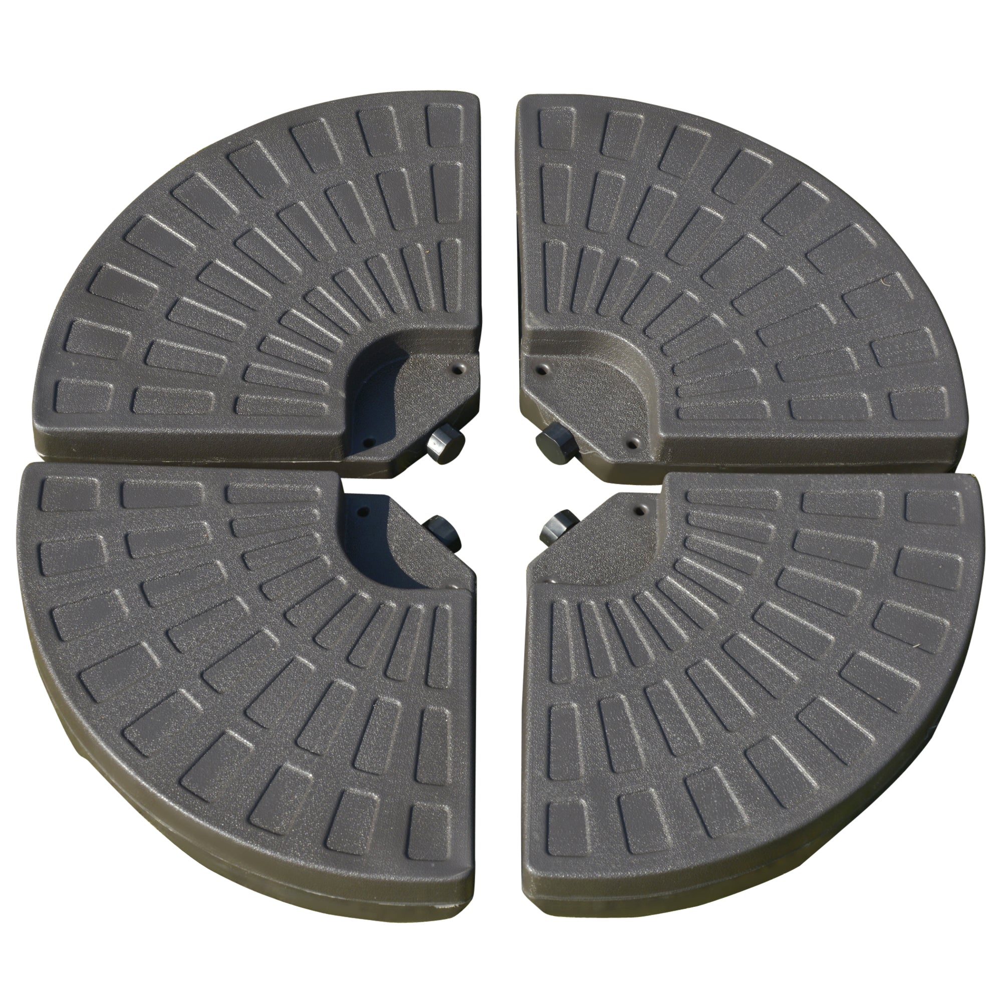 Decentralized Garden Umbrella Stand with Cross Base, Set of 4 HDPE Tiles 66x45x10cm