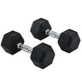 HOMCOM 2 x 8 kg Dumbbell Set with Non-Slip Grip for Home Fitness Strength Training, Black