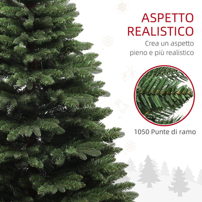 CHRISTMAS TREE - Artificial Christmas Tree with 1050 Branches and Folding Steel Base, Ø120x180 cm, Green