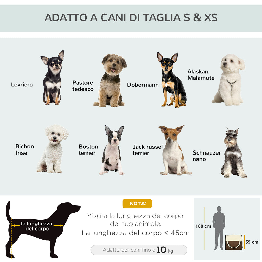 Foldable Oxford Pet Carrier with Removable Washable Cushion and Carry Bag, 70x51x59cm, Brown