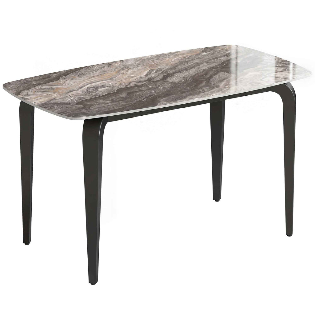 HOMCOM 4-Person Table, 130x70 cm, Modern with Sintered Stone Top, Brown