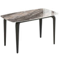 HOMCOM 4-Person Table, 130x70 cm, Modern with Sintered Stone Top, Brown