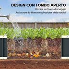 Outsunny Raised Garden Bed with Open Bottom and Folded Steel Edges, 136x52x31 cm, Dark Grey