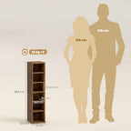 HOMCOM Set of 2 CD Racks with Adjustable Shelves for 204 CDs, Wooden, 21x22.5x88.5 cm, Rustic Brown