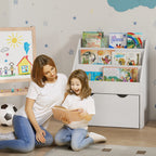Children's Bookcase for 3-8 Years Old, 3-Tier, with Lower Drawer, MDF, 62.5x30x70 cm, White