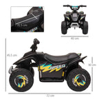 Electric Quad Bike for Children 18-36 Months with 6V Rechargeable Battery, 72x40x45.5 cm, Black