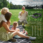Foldable Reversible Outdoor Rug with Carry Bag, 182x274 cm Light Grey