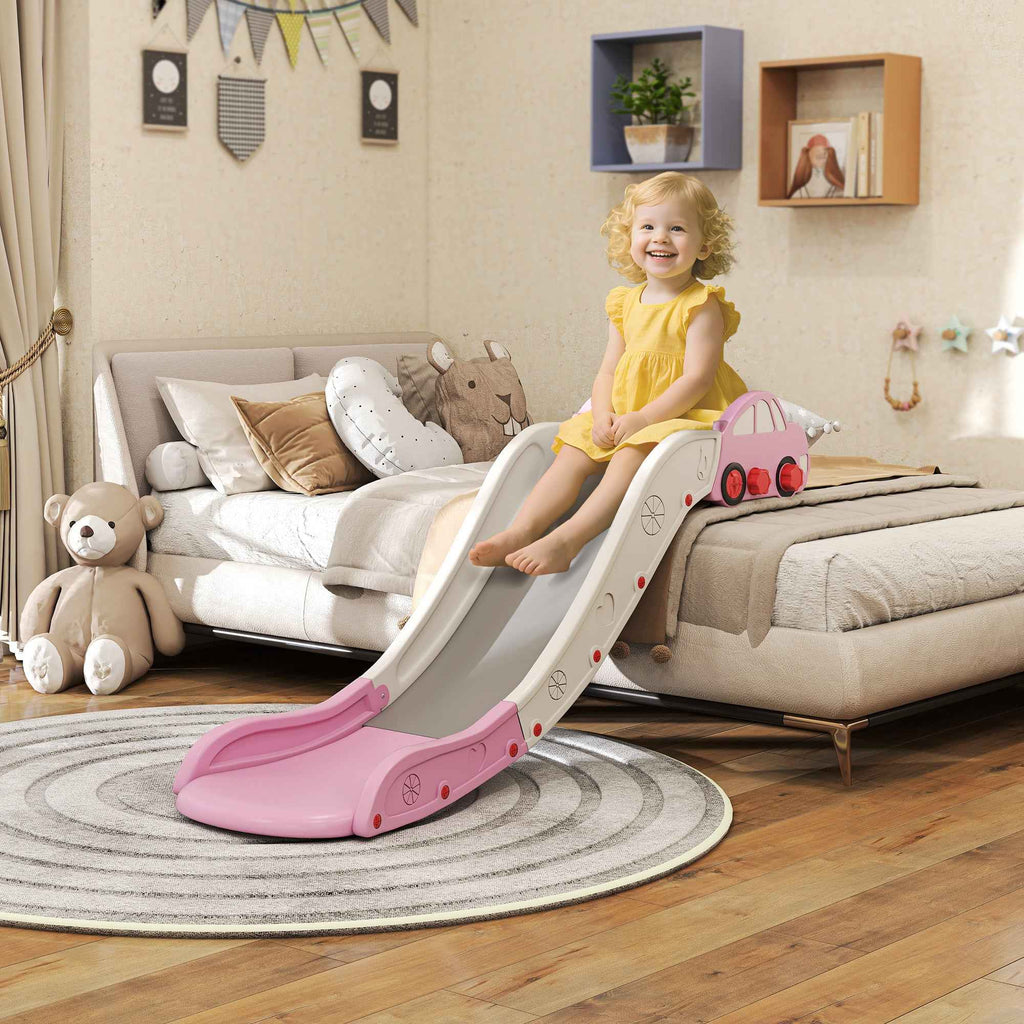 AIYAPLAY HDPE Baby Slide with Built-in Cushioning Zone, for Sofas, Beds, Ages 18-48 Months, Pink