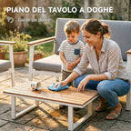 Outsunny Garden Sofa Set for 4 People: 2 Armchairs, Sofa, Coffee Table.