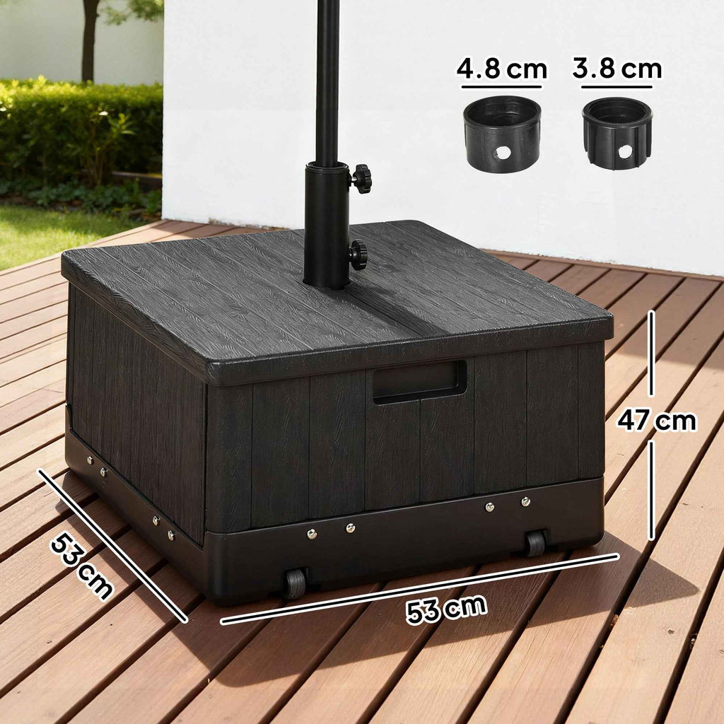 Outsunny 3-in-1 Fillable Multi-Purpose Umbrella Base, Coffee Table and Planter, Black