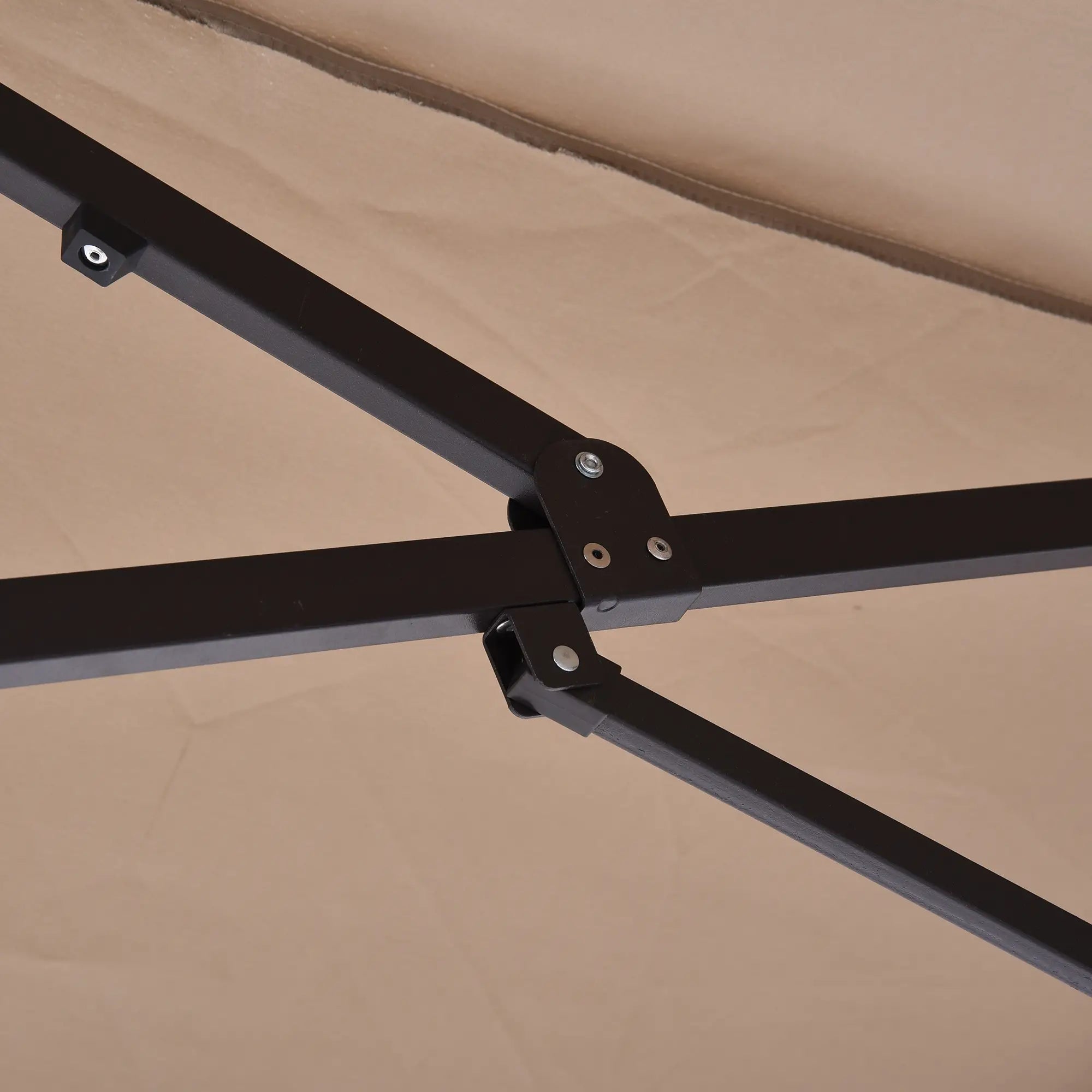 Double Garden Umbrella with Crank Opening, in Steel and Polyester, 460x270x240 cm - Borge' Group Limited