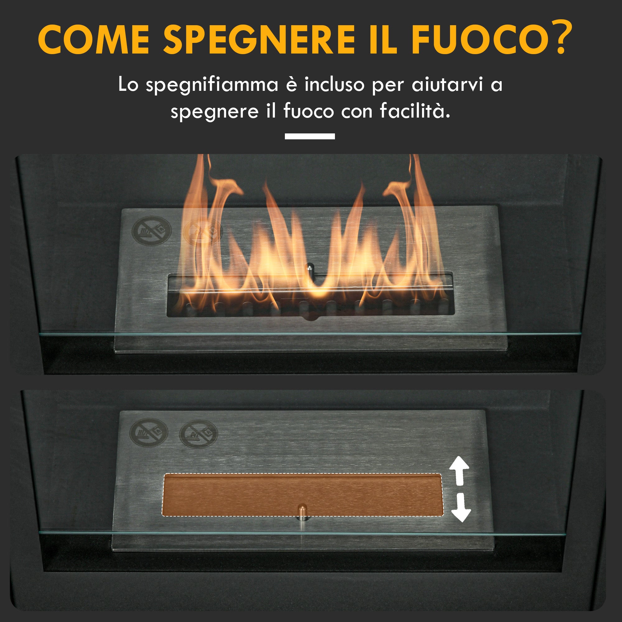 Bioethanol Fireplace with 0.9L Burner, 3 Hour Burning Time, Heated Area 20-25 m², 73x20x75cm, Black