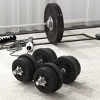 25kg Total Gym Dumbbell Set with 12 Weight Discs and 2 x 2kg Bars, Black