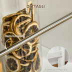 Bar Table with 3 Shelves and Protective Bars, in Steel and Chipboard, 112x57x106 cm, White