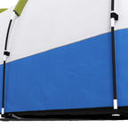 Waterproof Camping Tent with 2 Areas and 3 Entrances, Polyester and Fiberglass, 420x200x150 cm, Green