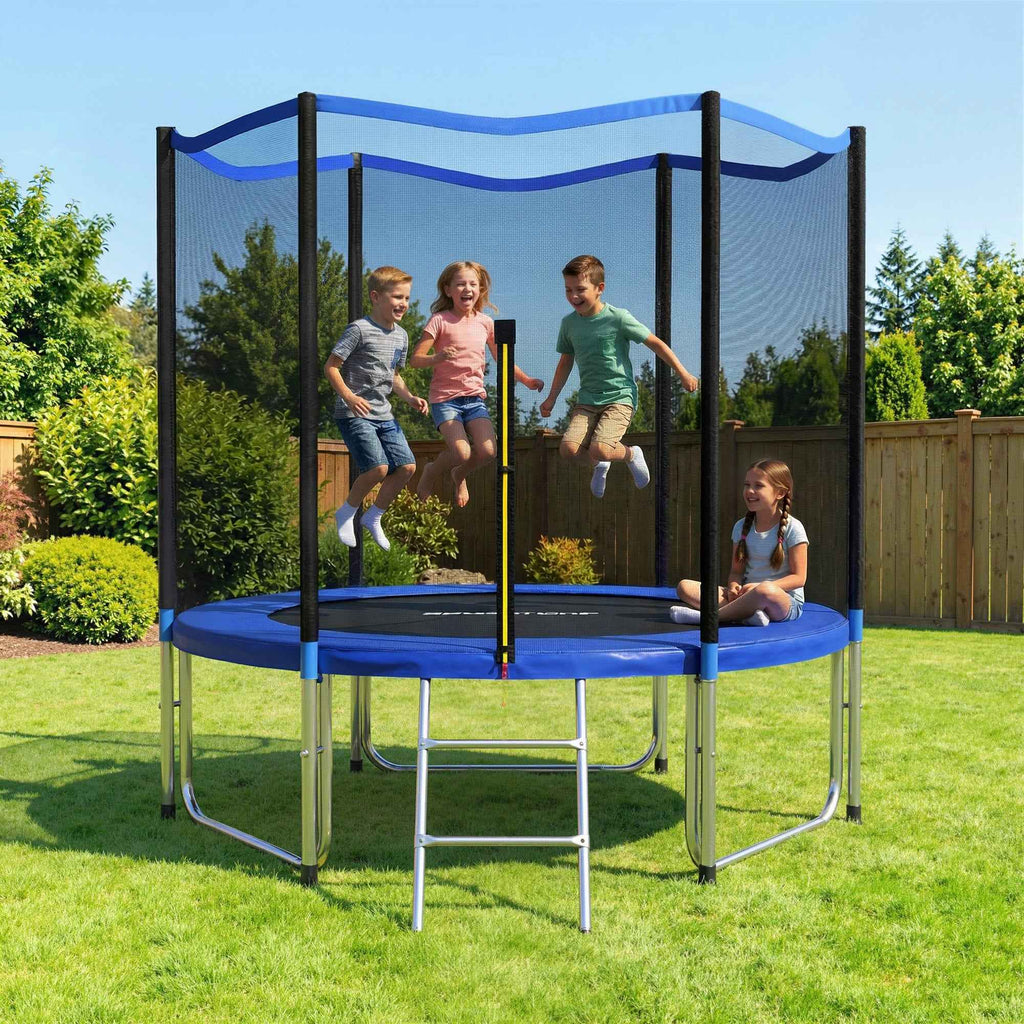 SPORTNOW 305cm Trampoline with Safety Net and Ladder for Outdoor Use