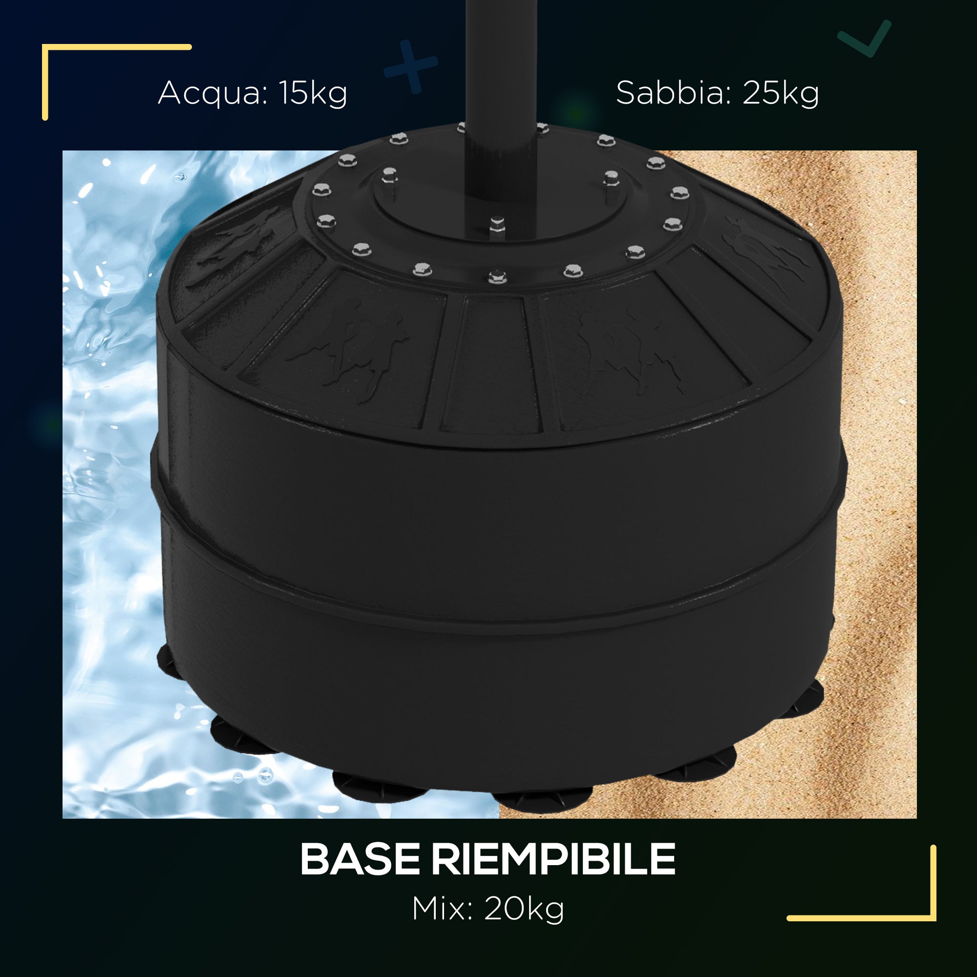 SportNow Punching Ball with swivel bar for adults and adjustable height 1.6-2m, black - Borgè