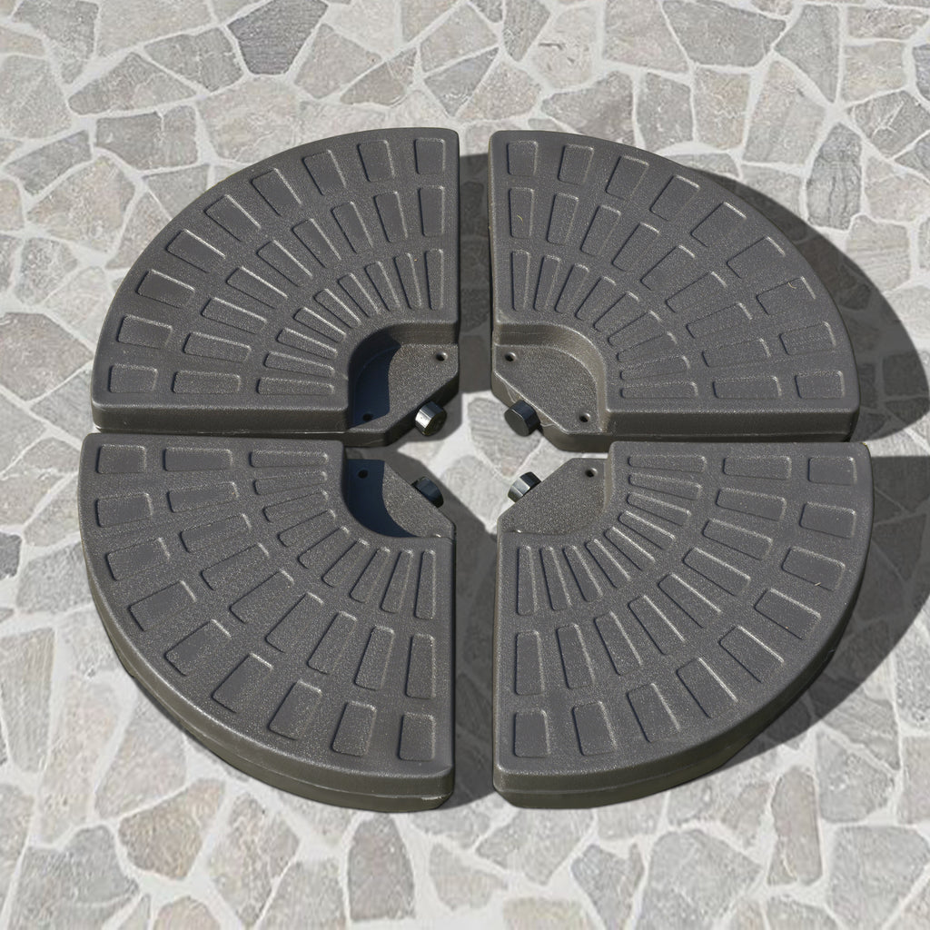 Decentralized Garden Umbrella Stand with Cross Base, Set of 4 HDPE Tiles 66x45x10cm