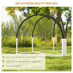 PawHut 4-Piece Dog Agility Set with 4 Pegs and Carry Bag, 89x69x99 cm, Black and White