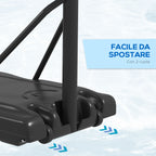 SPORTNOW Height-Adjustable Basketball Hoop for Garden and Pool with Fillable Base, 110x75x195-370 cm, Black