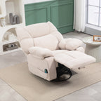 Recliner Chair with Footrest, Massage and Heating with 5 Programs and 8 Vibration Points, Beige
