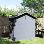 Garden Shed 1.1x2m with Roll-Up Door, Garage Tent for Bikes and Motorcycles, Dark Grey