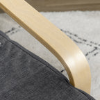 Homcom Relax armchair with 5 -level footrests and birch wood and fabric farm, gray - Borgè