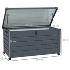 Outsunny Black outdoor 311L with lock and 2 handles, in galvanized steel, 120x62x66 cm, dark gray - Borgè