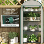 Outsunny Vertical Garden Greenhouse with 4 Metal Shelves and PE Cover, 80x50x160 cm, White