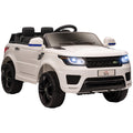 Electric Ride-On Car for Children 3-6 Years with Remote Control, LED Lights and Horn, in PP and Metal, 110x68x52 cm, White