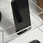 24" Max PC Monitor Stand with 2 Open Shelves, Transparent Acrylic, 50.8x19x12 cm