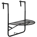 Folding and Adjustable Metal Railing Table, 60x60x57-72cm, Black