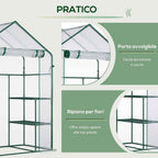 Outsunny Waterproof and UV-Proof PE Garden Greenhouse with Mounting Accessories, 142x73x195 cm, Green
