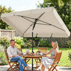 Outsunny Rectangular Umbrella with 3 Tilts, in Metal and Polyester, 183x122x222 cm, Beige