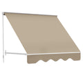 180x70cm Drop-Down Awning with Roller Blind and Adjustable Angle 0-120°, Beige