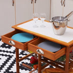 Multipurpose Kitchen Cart in Pine Wood 74 x 37 x 76cm Light Brown