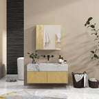 kleankin Bathroom Cabinet with Mirror and 4 Internal Shelves, in Chipboard, 60x15x60cm, Wood Color
