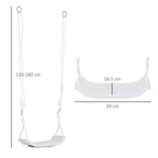 Baby Swing 9-36 Months in PP and PE with Adjustable Rope and LED Lights, 39x16.5x120-180 cm, White