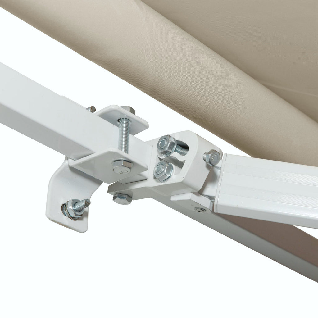 Outdoor Awning with Roller Arms and Crank Opening, 360x250 cm, Cream - Borgè