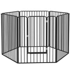 6-Panel Modular Steel Dog Playpen for Large Dogs, 164 x 83 x 100 cm, Black
