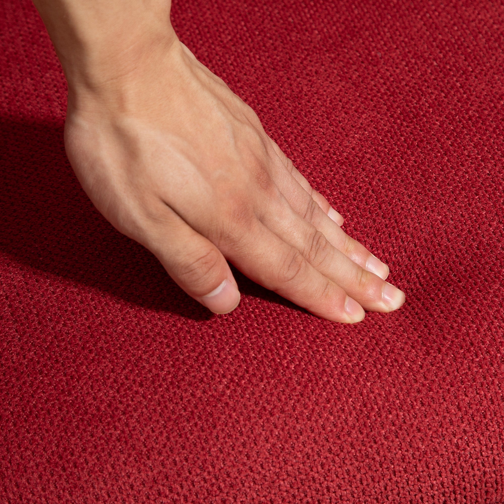 Modern Swivel Armchair with Padded Seat in Bouclé Fabric for Living Room and Office, Wine Red