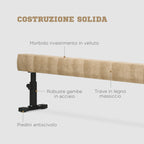 Gymnastics Beam with Adjustable Height and Non-Slip Feet, 226x31x59cm, Brown