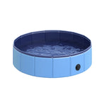 Foldable Plastic Dog Pool with Stable Edge for Pets, Ø80 x 20 cm, Blue - Borge' Group Limited