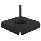 Umbrella Base with Central Pole, 4 Black Plastic Tiles to Fill with Water or Sand 80x80x56cm