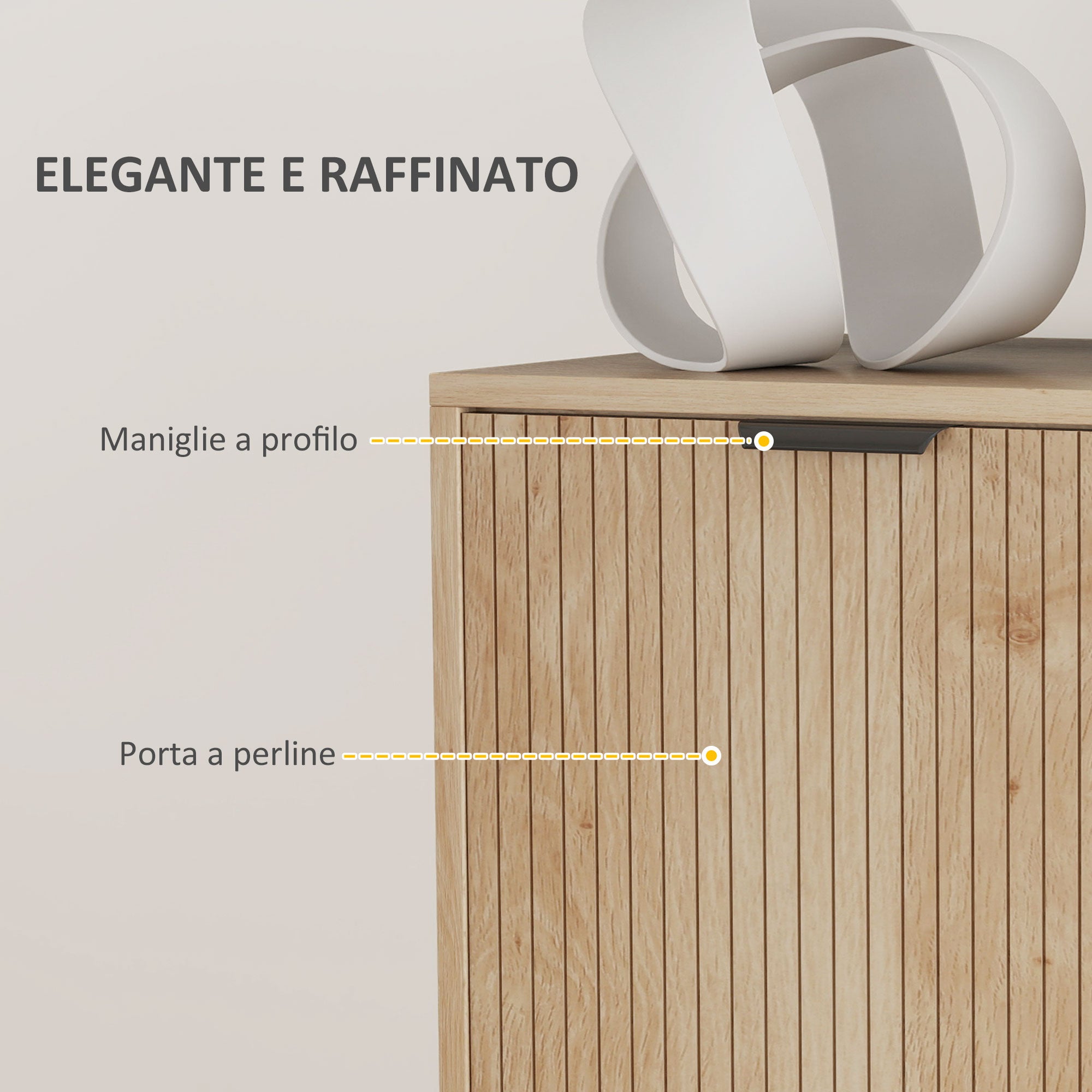 2-Tier Wooden Storage Cabinet with 3-Tier Adjustable Shelf, 78x40x77.5 cm, Oak Color