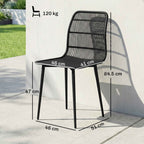 Outsunny Outdoor Dining Chairs Set of 4, Garden Chairs with Slatted Backrest, Black
