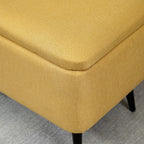 Bedside Bench with Storage Space and Yellow Polyester Upholstery, 101x38.5x44.5 cm