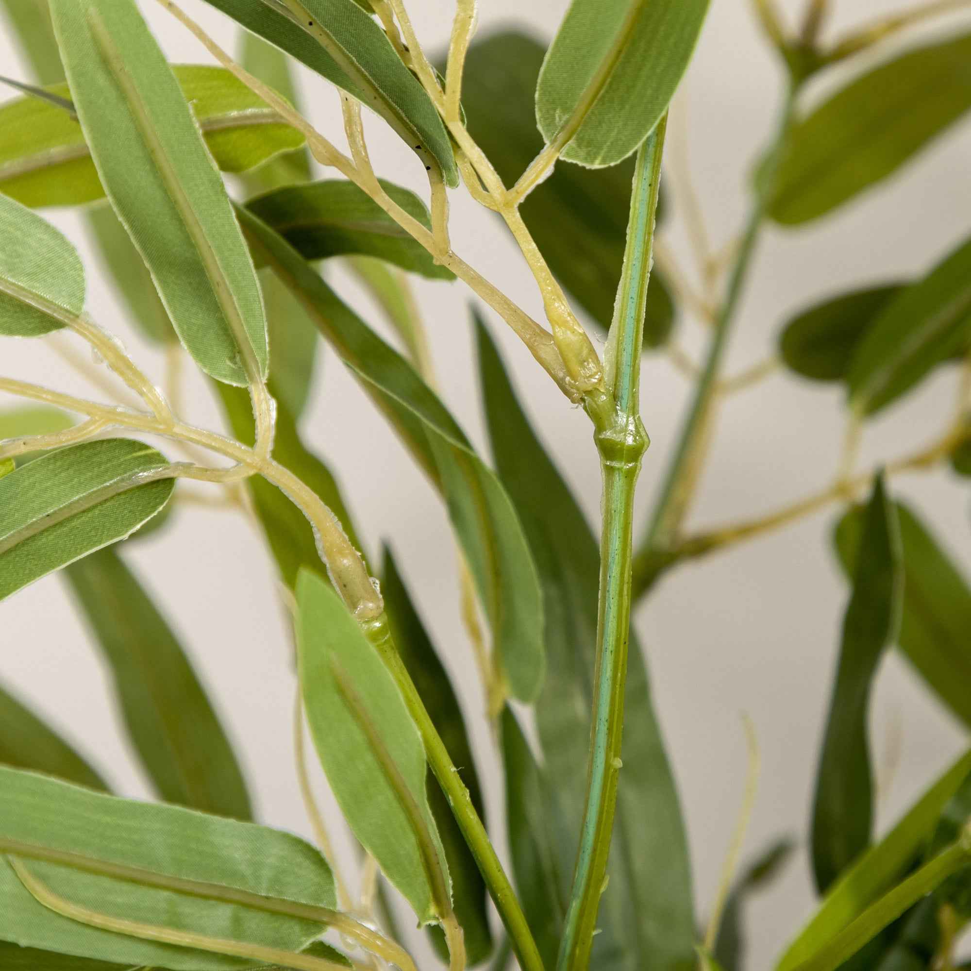 HOMCOM Artificial Bamboo Plant 90cm Tall with 504 PEVA and PP Leaves, Green, with a Ø15x12.5cm Cement Pot