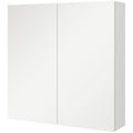 kleankin Mirrored Cabinet with 3 Adjustable Internal Shelves, in Wood and Glass, 60x15x60 cm, White