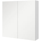 kleankin Mirrored Cabinet with 3 Adjustable Internal Shelves, in Wood and Glass, 60x15x60 cm, White